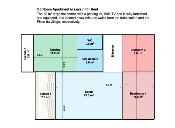 Appartement 2.5 pièces à louer à Leysin 2