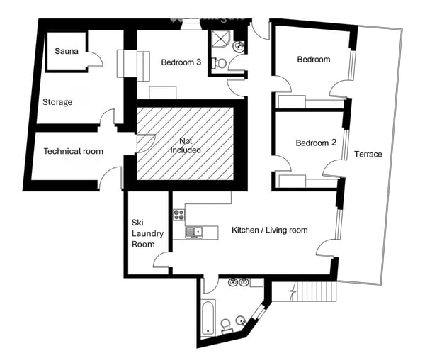 Charmant appt. 3 ch. avec terrasse & jardin - centre village 1