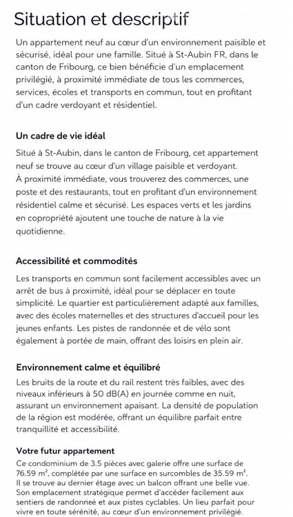 À louer 3,5 pièces les Collines de la Tsérard à St-Aubin FR 4