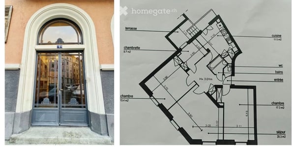 Appartement de 3.5 pièces au rez-de-chaussée supérieur 1