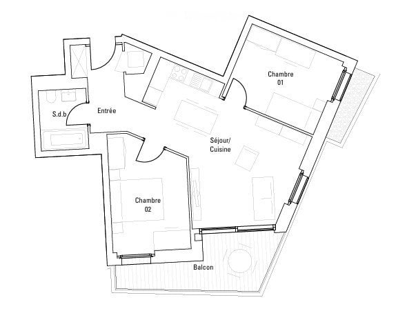 Chambre non-meublée de 14 m² dans un 3.5 P de 35 m² 8