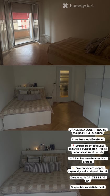 Chambre à louer au centre de Lausanne 4