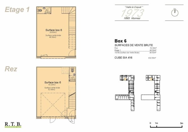 Halle industrielle en PPE Le Coquet 1973 Box 6 en duplex 2