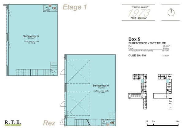 Halle industrielle en PPE Le Coquet 1973 Box 5 en duplex 2