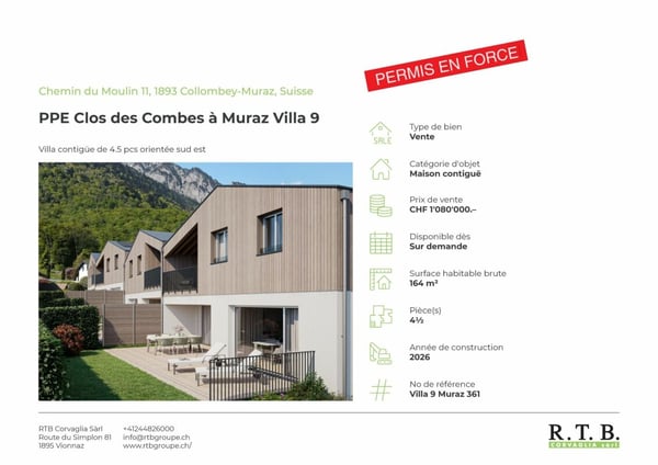 PPE Clos des Combes à (1893 Muraz) Monthey/VS Villa 8 nouvelle construction 9