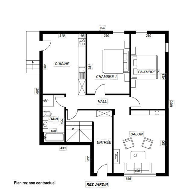 A Grône, Rez de jardin 1.5 pièces à louer 9