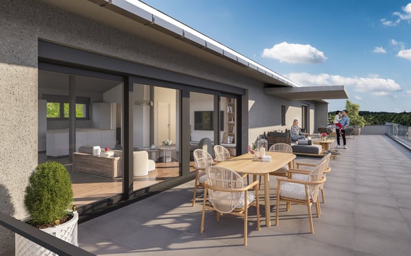 Magnifique attique 1.5 pièces avec vue sur les montagnes à Venthône