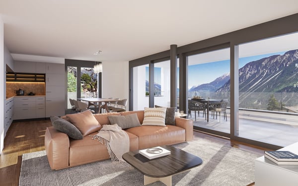 Magnifique appartement 1.5 pièces avec vue sur les montagnes à Venthône