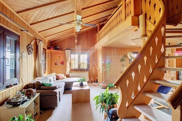 Chalet en madriers, vue lac Léman et montagnes - Vente aux étrangers OK 2