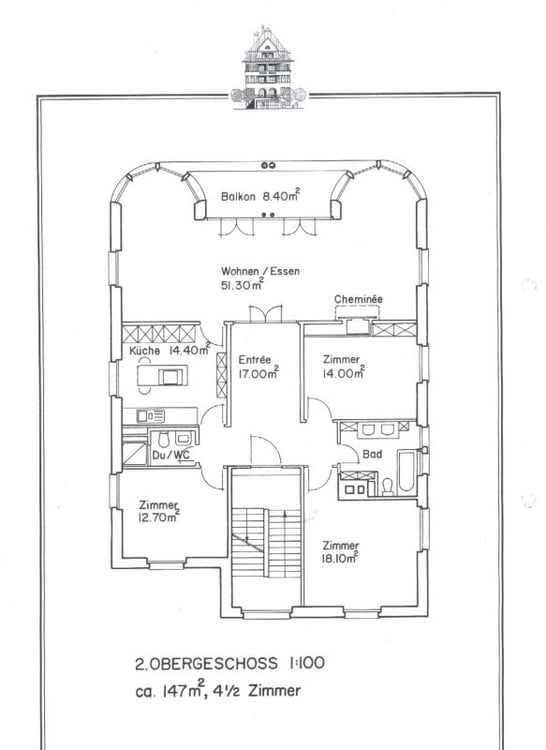 Exklusive 4.5 Zimmer-Wohnung in Jugendstilhaus am Rosenberg 13