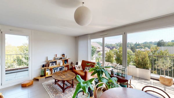 Attic 3.5 rooms with large terrace and Léman Express two minutes away! 3