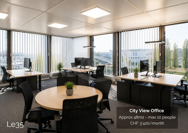 Route des Jeunes 35, Bureau avec vue sur la ville d'environ 48 m² 1