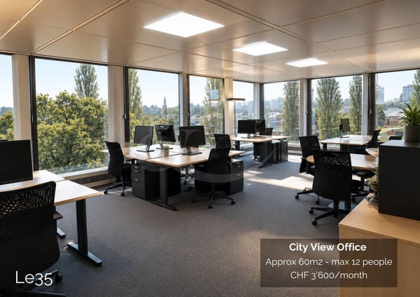Route des Jeunes 35, Bureau avec vue sur la ville d'environ 60 m² 1