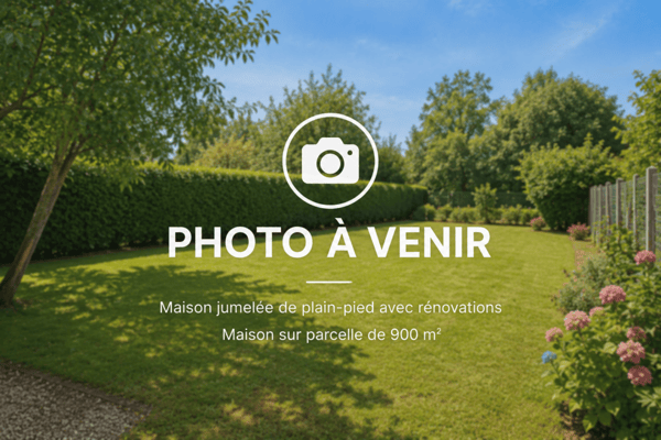 Maison jumelée par le garage sur belle parcelle