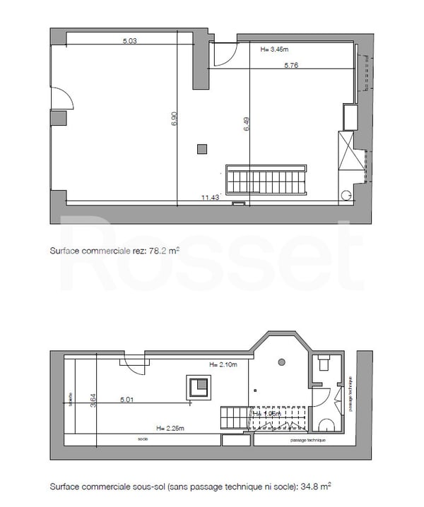 Arcade d'env. 80m² avec dépôt d'env. 30m² au sous-sol 7