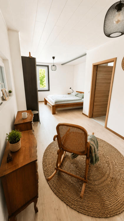 Superbe villa individuelle de 2 logements et disponible aménagé en grand studio, à proximité immédiate du centre d'Yverdon, avec spacieux jardin richement arboré et fleuri 13