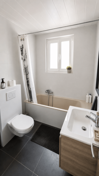 Superbe villa individuelle de 2 logements et disponible aménagé en grand studio, à proximité immédiate du centre d'Yverdon, avec spacieux jardin richement arboré et fleuri 15