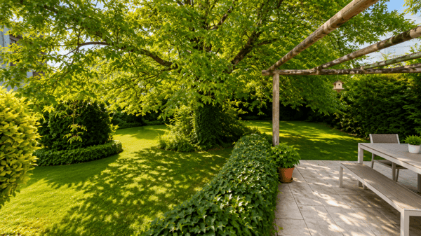 Superbe villa individuelle de 2 logements et disponible aménagé en grand studio, à proximité immédiate du centre d'Yverdon, avec spacieux jardin richement arboré et fleuri 5