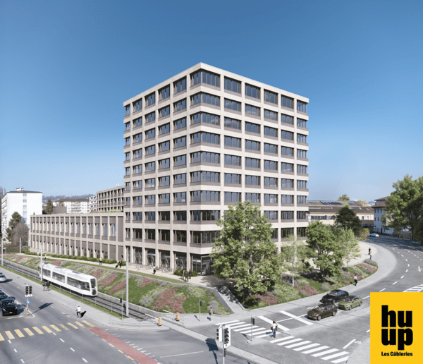 Vaudbureaux Minergie plateaux de 700 m2 divisibles dès 430 m2 au pied métro M1 et  Gare CFF 2