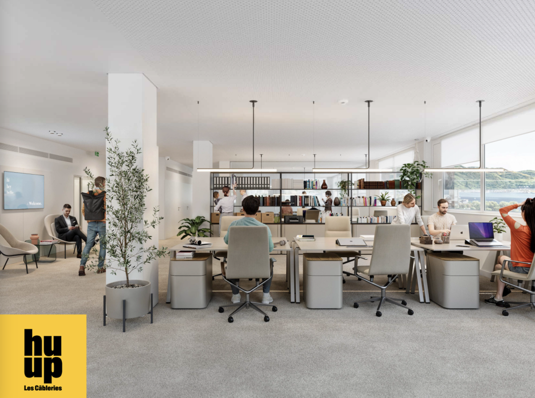 Vaudbureaux Minergie plateaux de 750 m2 divisibles dès 350 m2 au pied métro M1 et  Gare CFF