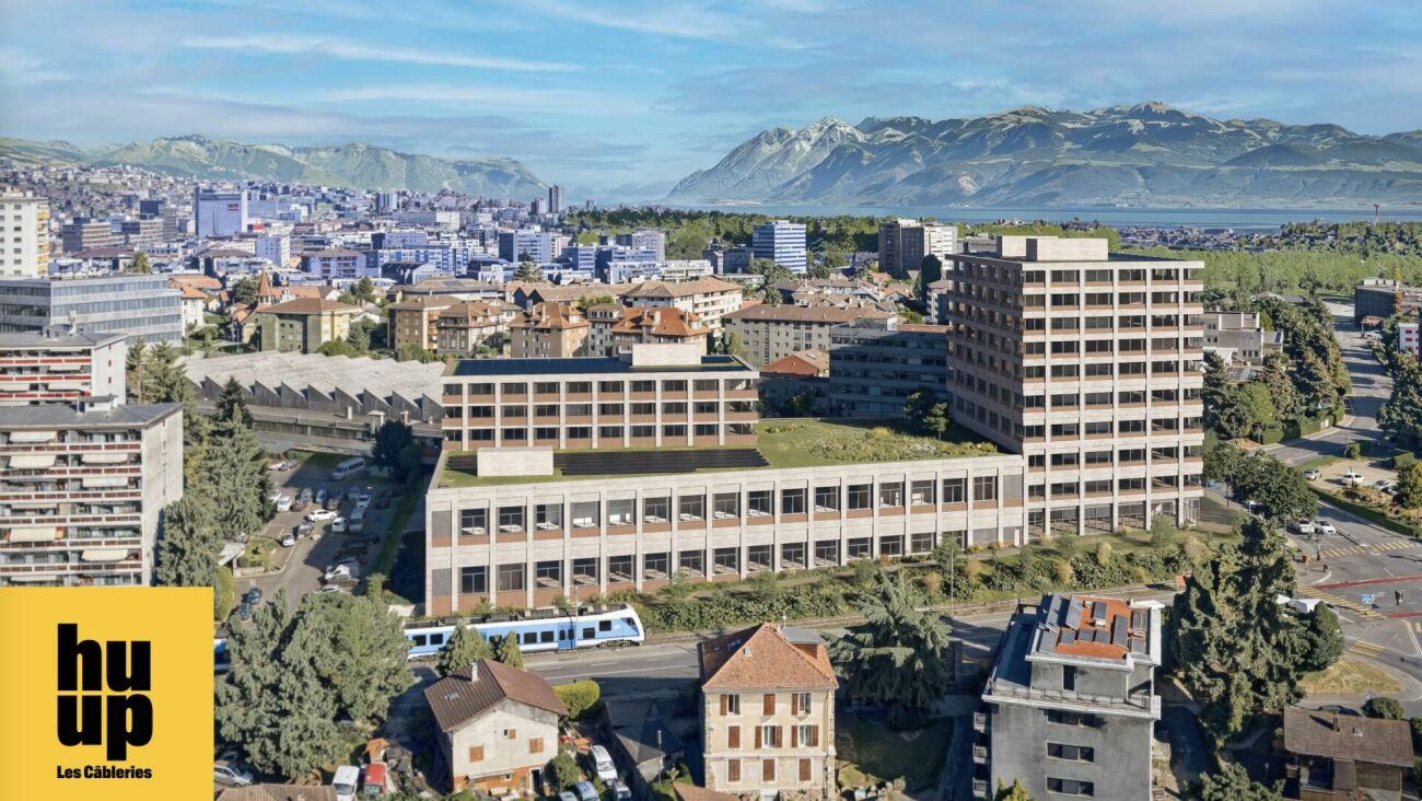 Vaudbureaux Minergie plateaux de 750 m2 divisibles dès 350 m2 au pied métro M1 et  Gare CFF