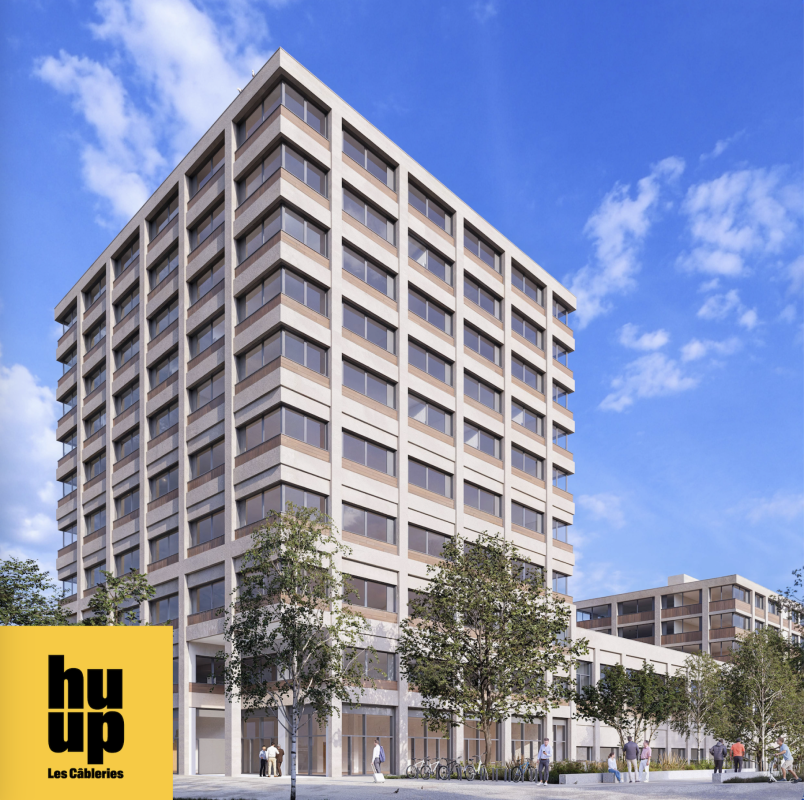 Vaudbureaux Minergie plateaux de 750 m2 divisibles dès 350 m2 au pied métro M1 et  Gare CFF