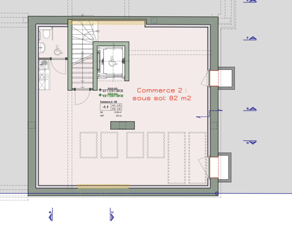Arcade/bureau/local commercial à louer 100 & 130 m2 env. 10