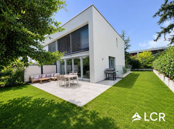 Superbe maison Minergie 6 pièces avec jardin et sous-sol aménagé à Thônex
