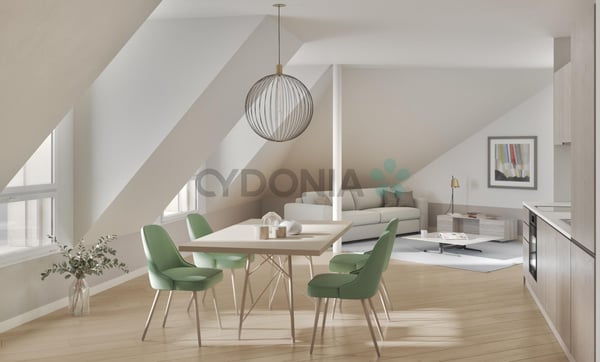 VENDRE DE 1 PIÈCES SUR PLAN MANSARDE DE 75M2 TOTALISANT 140 M² DE SURFACE DE PLANCHER EN PPE AU C?UR DE CHÊNE-BOURG 1