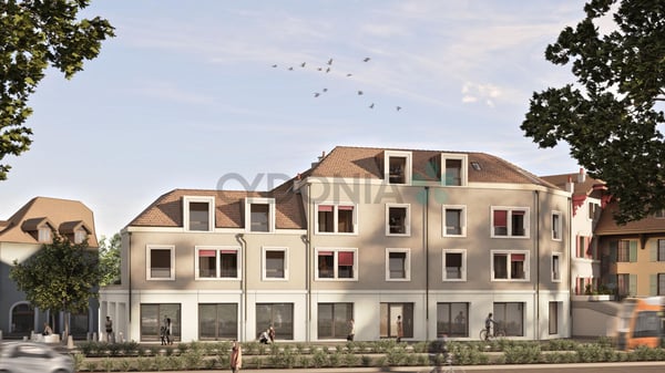Vendre sur plan un appartement de 1 pièces neuf avec loggia à Chêne-Bourg 2