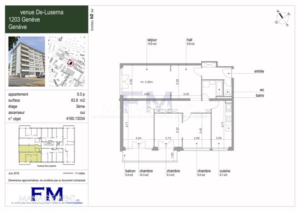Avenue De-Luserna - 5 pièces d'env. 84 m² au 3ème étage 2