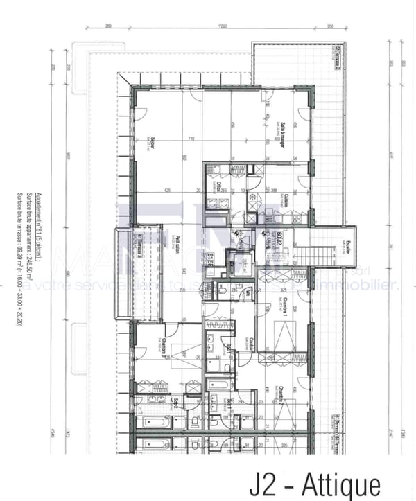 Florissant/Malagnou Chemin du Velours, 5 pièces au 6ème étage, env 210m2 + terrasses et loggia 13
