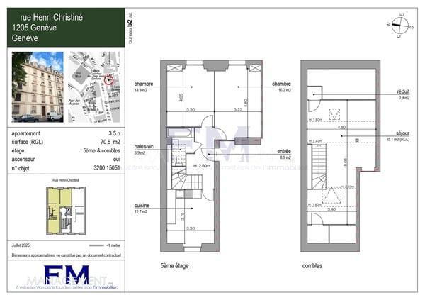 Rue Henri-Christiné ? 6.5 pièces d'env. 70.6 m² au 5ème étage & combles aménagés 6