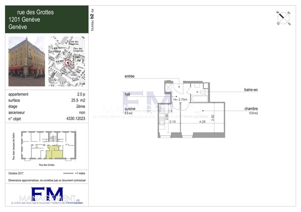 Rue des Grottes ? 2 pièces d'env. 25,9 m² au 2ème étage 6