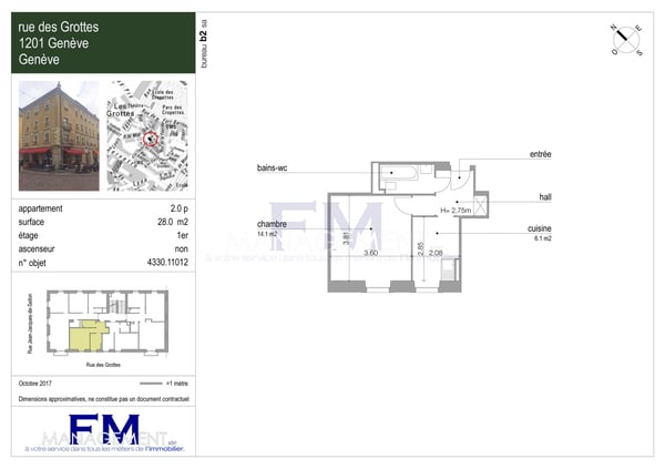 Rue des Grottes ? 2 pièces d'env. 28 m² au 1er étage 4