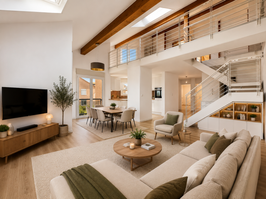 APPARTEMENT EN DUPLEX DE 6,5 PIECES DE 165 M2 AVEC BALCON