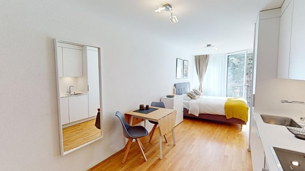 Moden Bright Studio with Balcony - Lausanne city centre - 20min walk from train station 2