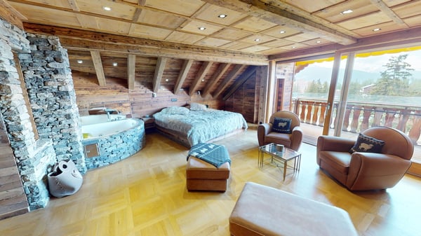 Private Jacuzzi & Mountain View Furnished Studio with Balcony - Swiss Alps Chalet 2
