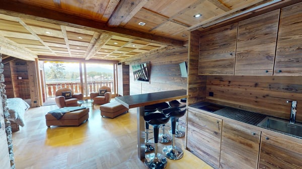 Private Jacuzzi & Mountain View Furnished Studio with Balcony - Swiss Alps Chalet 7