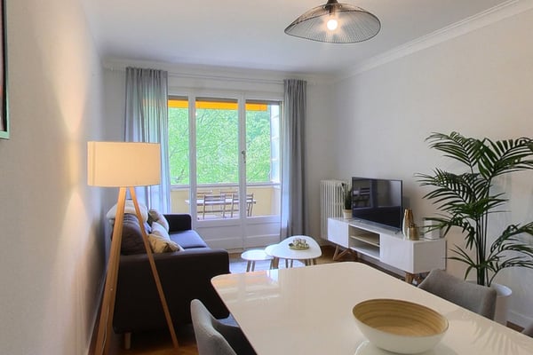 Spacious 2-Bedroom Furnished Apartment with Balcony and River Views in Geneva 4