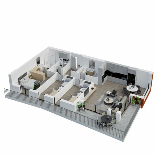 Magnifique appartement neuf de 1.5 pièces avec 27 m2 de balcon. 6