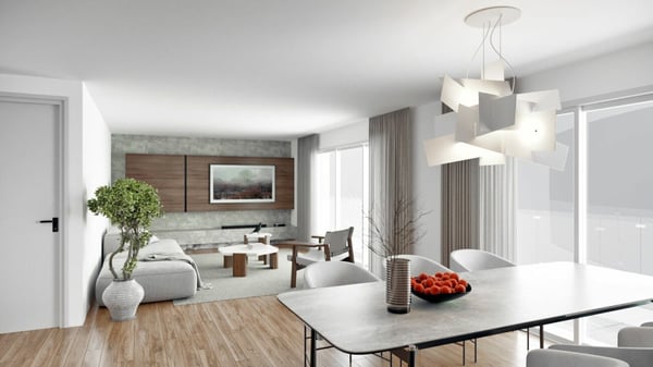 Grand chalet de 1.5 pièces avec sous-sol et garage double, sur plan avec toutes les finitions au gré du preneur. 3