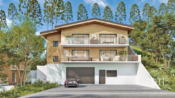 Grand chalet de 5,5 pièces avec sous-sol et garage double, sur plan avec toutes les finitions au gré du preneur. 1