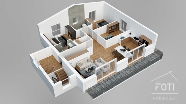 Appartement de 4,5 pièces aux combles avec sous-sol et garage double. 8