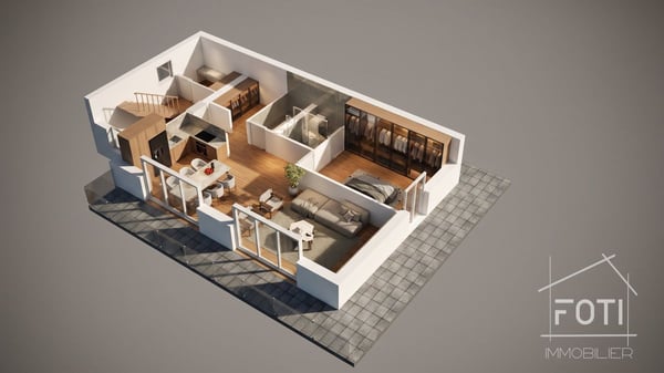 Grand chalet de 5,5 pièces avec sous-sol et garage double, sur plan avec toutes les finitions au gré du preneur. 6