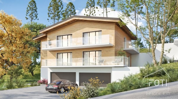 Beau 4,5 pièces dans les combles avec sous-sol et garage double.