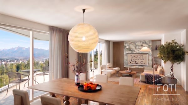 Attique neuf avec jardin privatif de 382 m² avec vue sur les montagnes 2