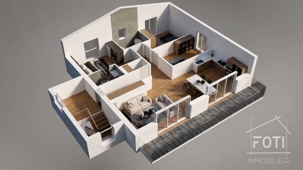 Attique neuf avec jardin privatif de 382 m² avec vue sur les montagnes 7