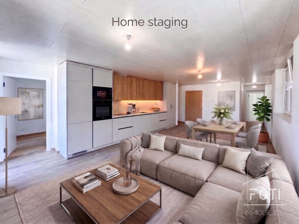 Appartement 4 pièces rénové avec jardin privatif de 100 m² - Brent (Montreux)
