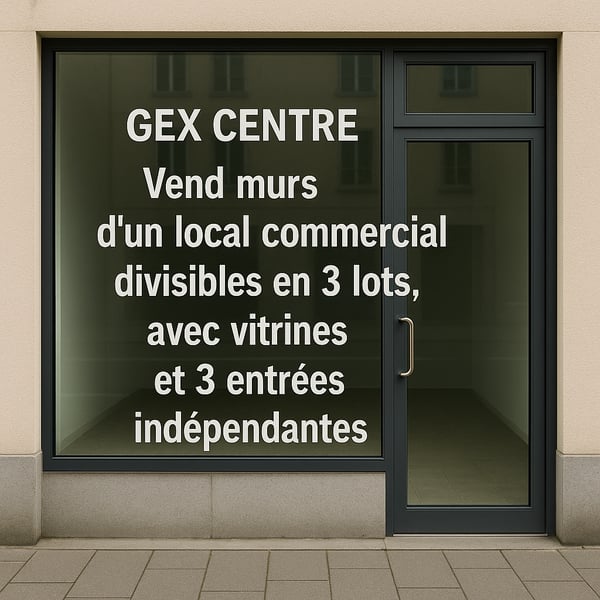 Gex centre, vente murs d'un local com. divisibles en 3 lots 1